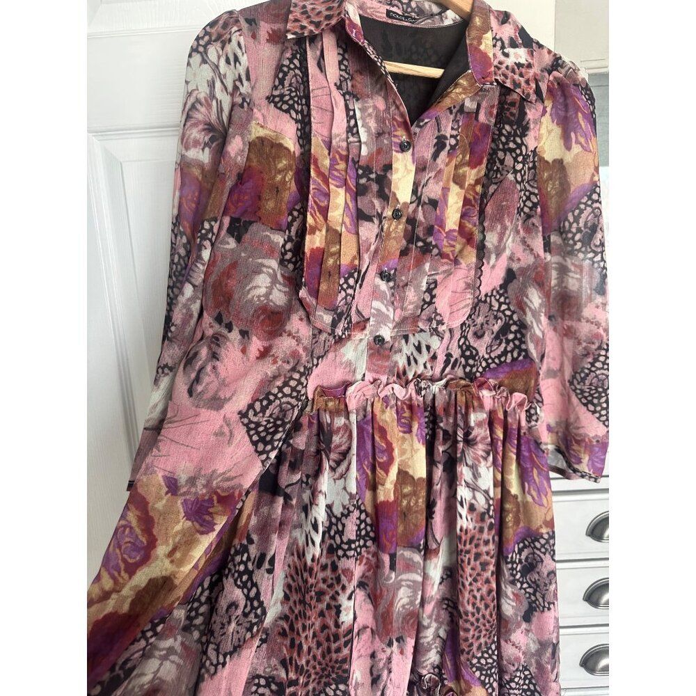 Dolce & Gabbana Ruffled Floral-Print Silk-Chiffon Dress Small Fairycore - Picture 2 of 6